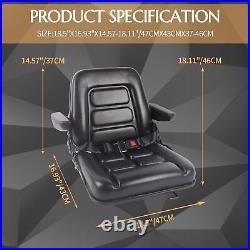 Universal Seat Adjustable with Armrests and Seat Belt for Excavator Tractors