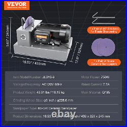 VEVOR 1HP 750W Lawn Mower Blade Grinder Sharpener 9-inch Ceramic Grinding Wheel