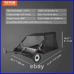 VEVOR Pro Lawn Sweeper Tow Behind/Hand Push Leaf Grass Yard Collector Adjustable