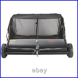 VEVOR Pro Lawn Sweeper Tow Behind/Hand Push Leaf Grass Yard Collector Adjustable