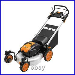 WORX WG771 56V 19 Lithium-Ion 3-in-1 Cordless Mower with Locking Caster Wheels