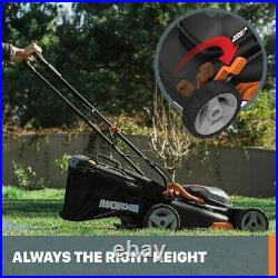 WORX WG911 2X20V 17 Lawn Mower Powershare with 12 Cordless GT Trimmer & Edger