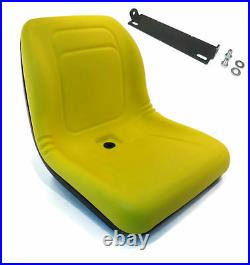 Yellow HIGH BACK SEAT with Pivot Rod Bracket for John Deere 445 455 SST16 SST18
