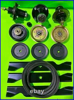 Z254f Deck Rebuild Kit Cast Iron Spindles, Lift Blades, Pulleys Belt